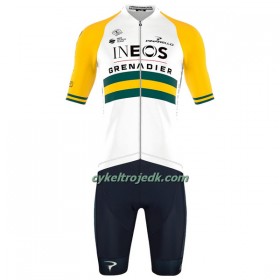 Cykeltøj + Cykelshorts 2023 INEOS Grenadiers Australsk Mesterskab Gul Hvid